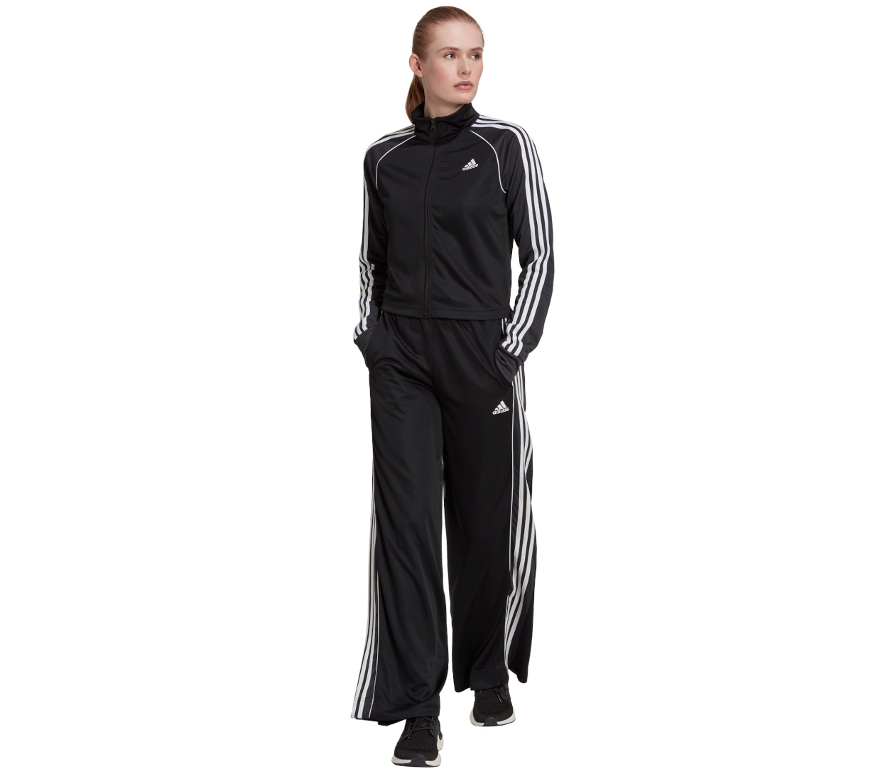 Adidas Teamsport (W) tuta felpa con zip pantalone vita alta | LBM Sport